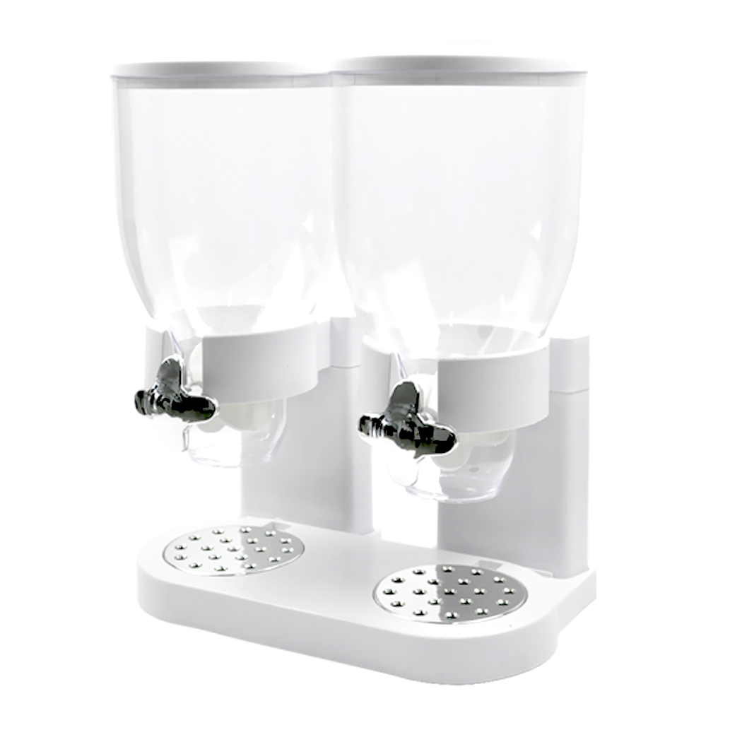 TOQUE Double Cereal Dispenser Dry Food White