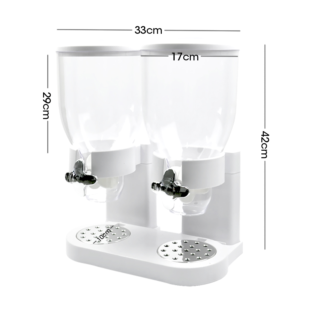TOQUE Double Cereal Dispenser Dry Food White - Image 3