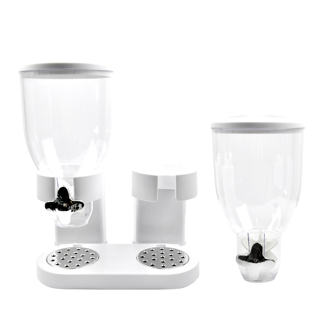 TOQUE Double Cereal Dispenser Dry Food White - Image 6