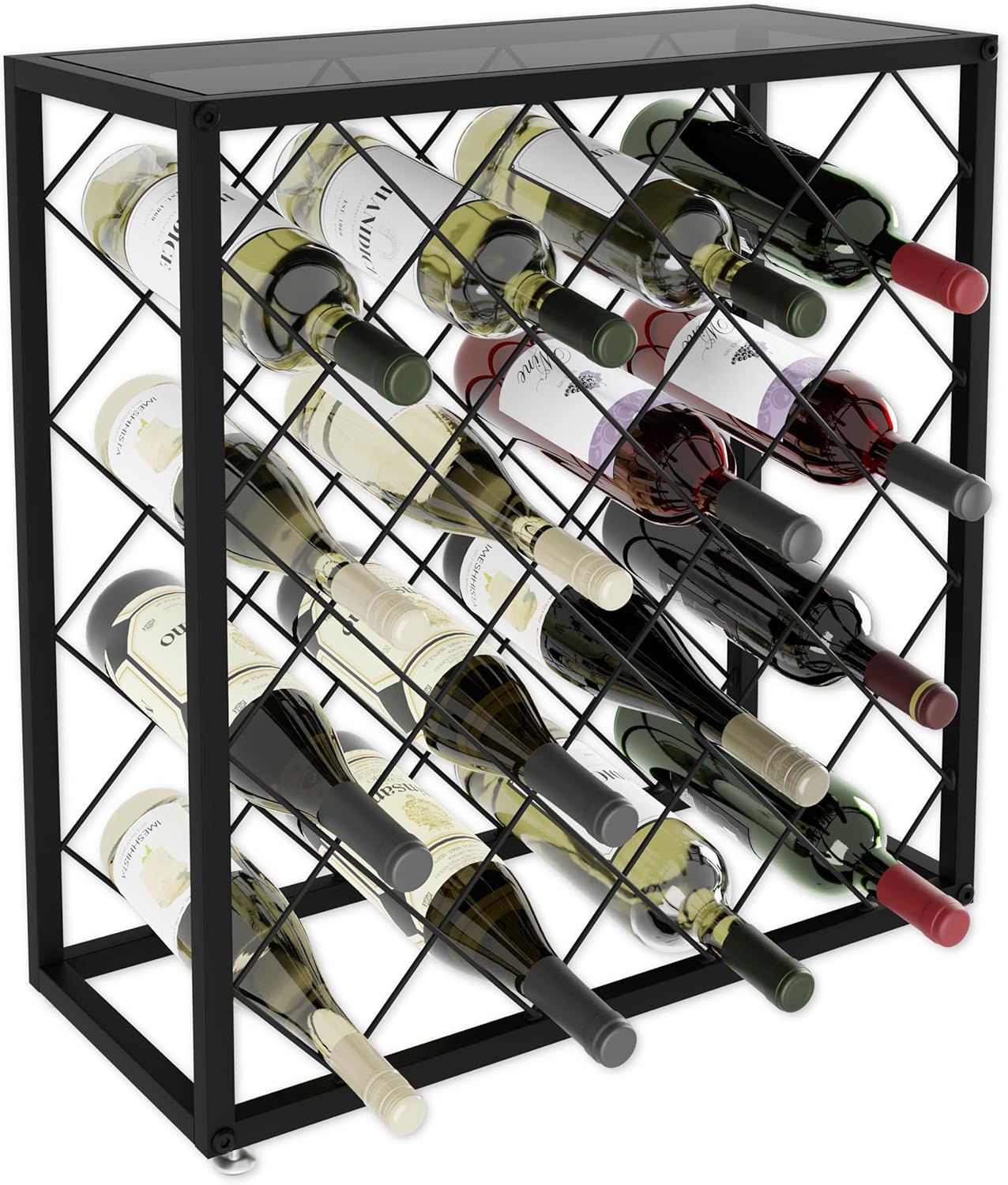 CARLA HOME Freestanding Metal Wine Rack for 25 Bottles - Image 2