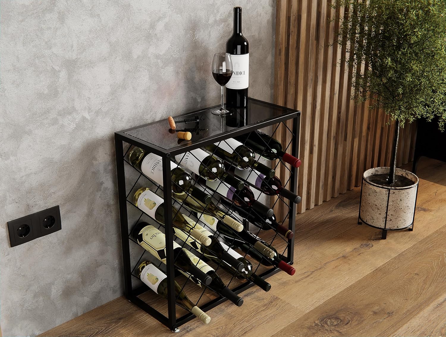 CARLA HOME Freestanding Metal Wine Rack for 25 Bottles - Image 3