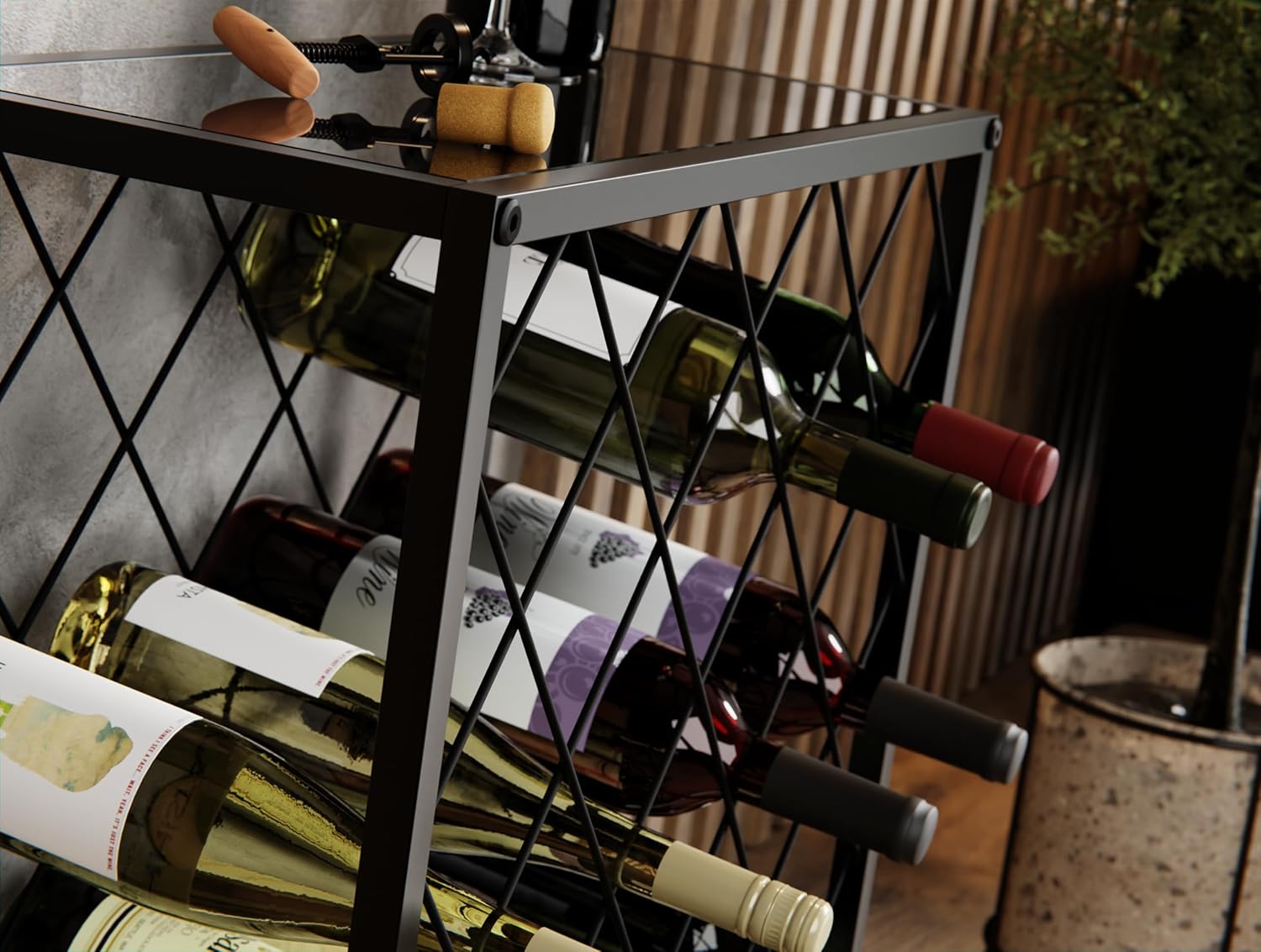 CARLA HOME Freestanding Metal Wine Rack for 25 Bottles - Image 4