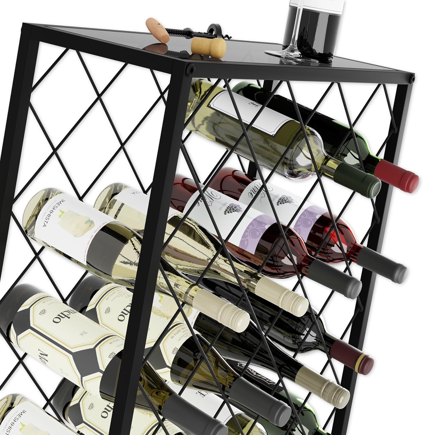 CARLA HOME Freestanding Metal Wine Rack for 25 Bottles - Image 7