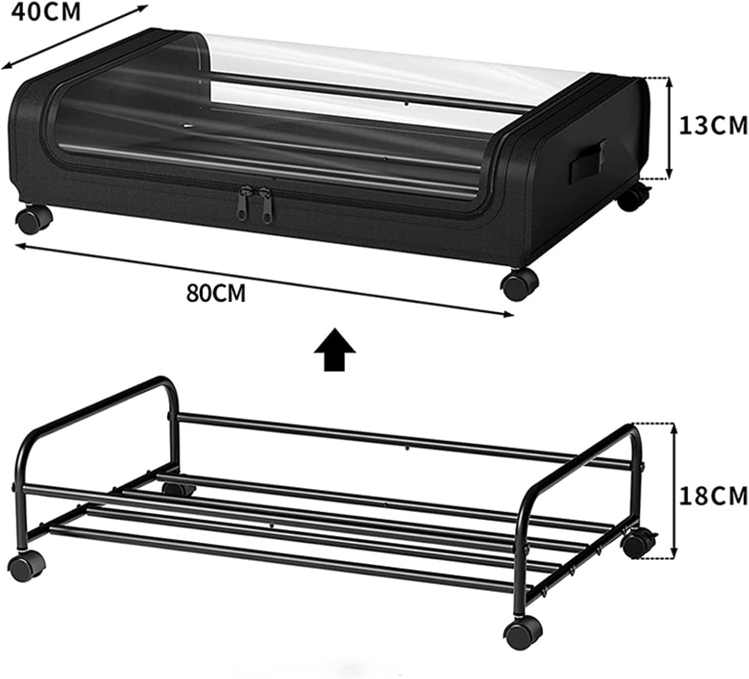 CARLA HOME Set 2 Pcs XXL Under Bed Rolling Storage Containers with 50L Large Capacity and Wheels - Image 9