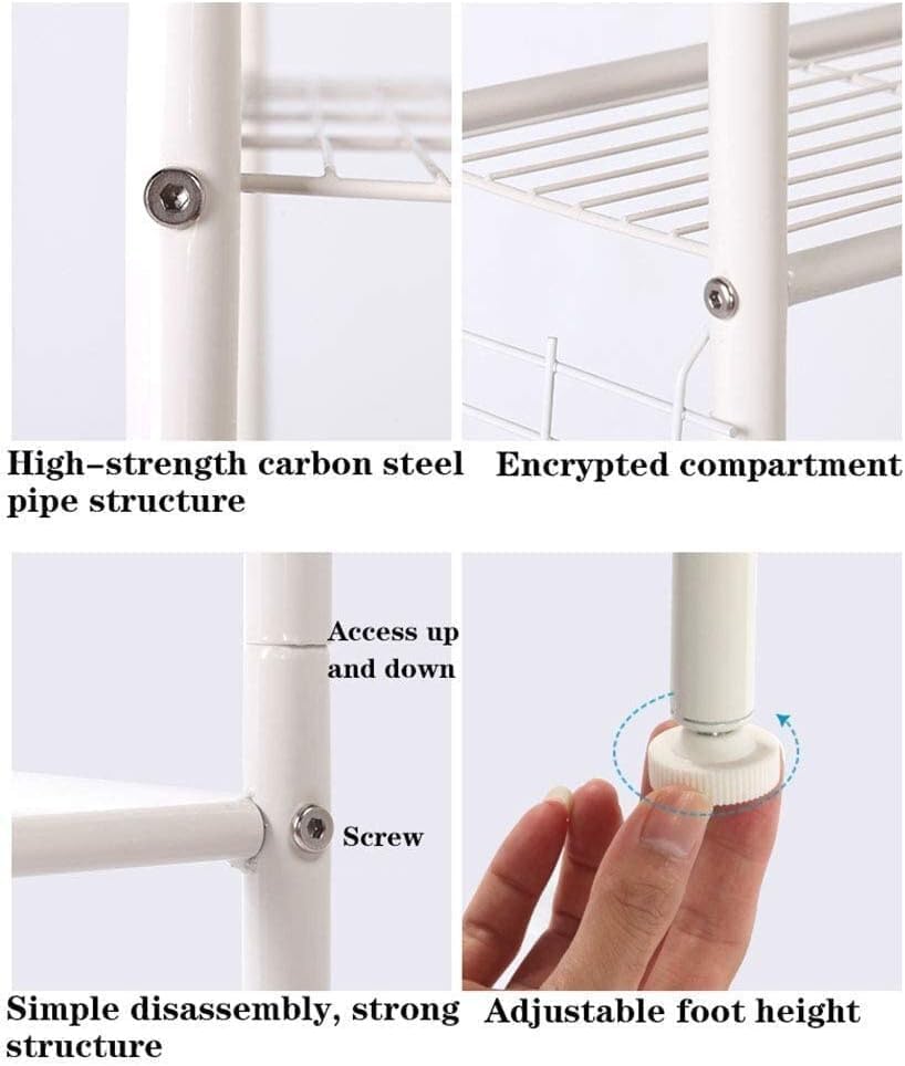 CARLA HOME 3-Tier Over The Toilet Storage Rack with Hooks & Paper Holder for Bathroom & Laundry Room - Image 4