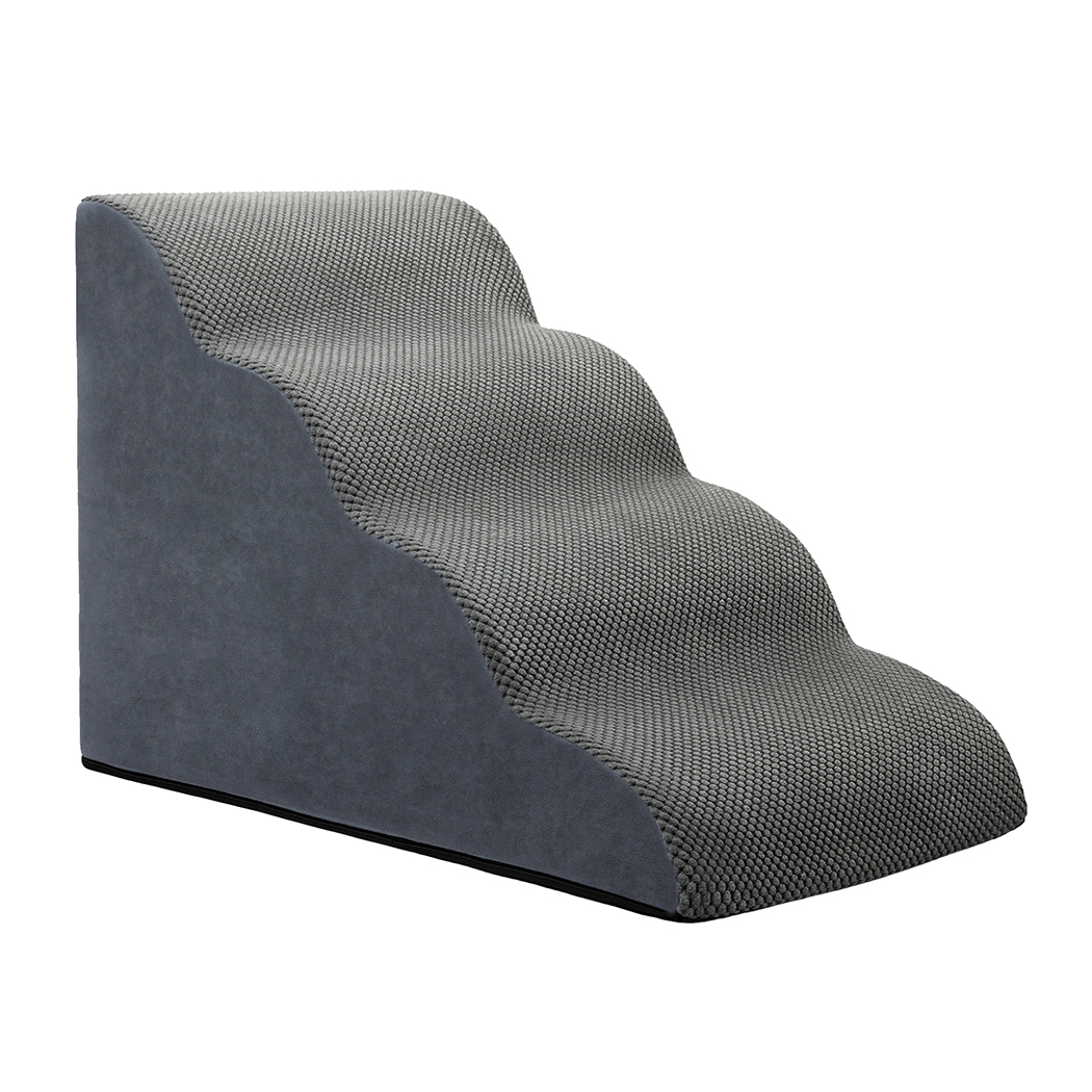 Pawz 4 Steps Pet Stairs Dog Ramp High Density Foam Grey - Image 2